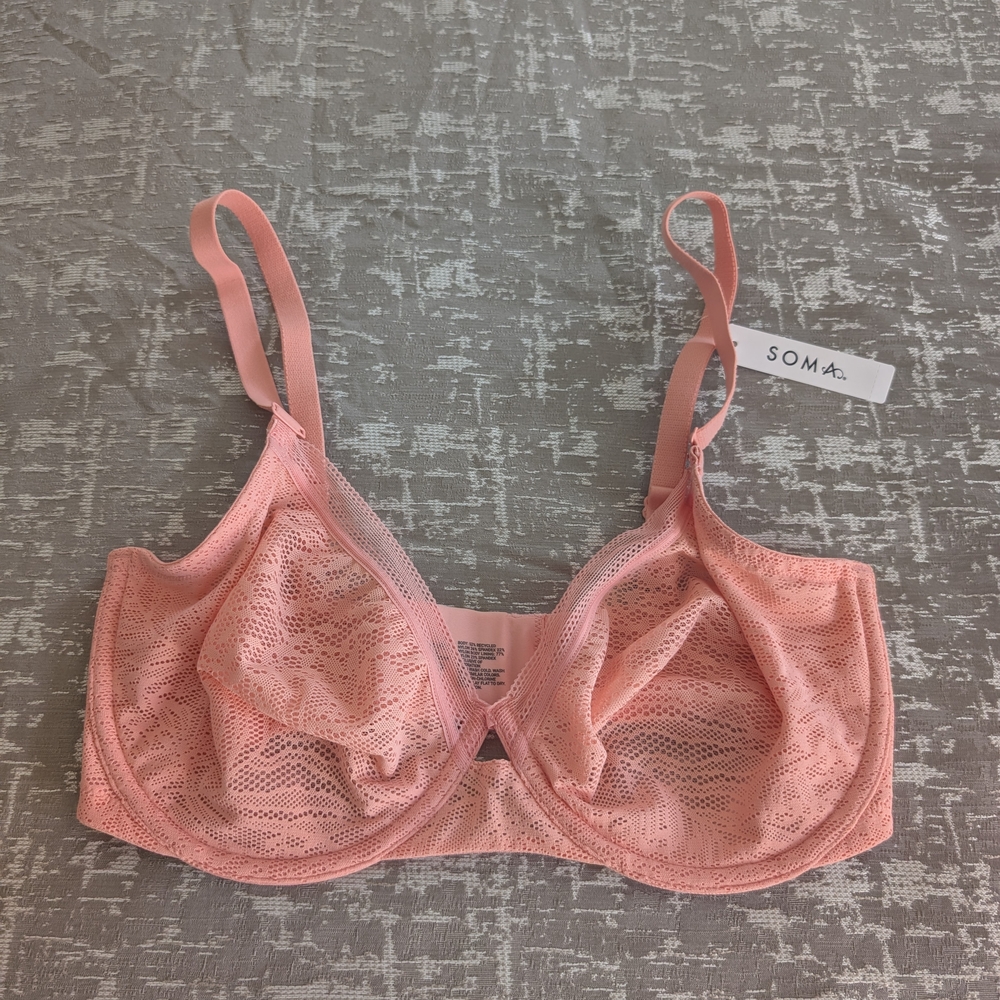 Soma Unlined Perfect Coverage Underwire Bra NWT